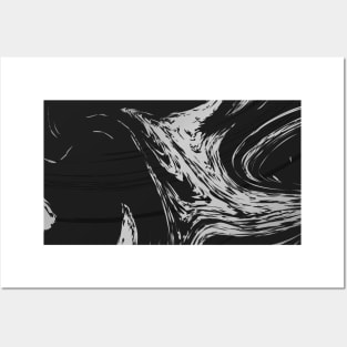 Silver and Black Marble Posters and Art